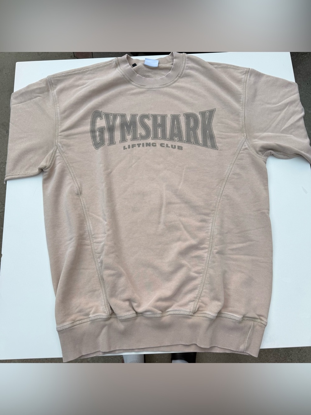 Gymshark Heritage Washed Short Sleeve Crew - Desert Beige (Oversized)
